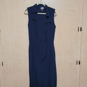 Navy button down dress